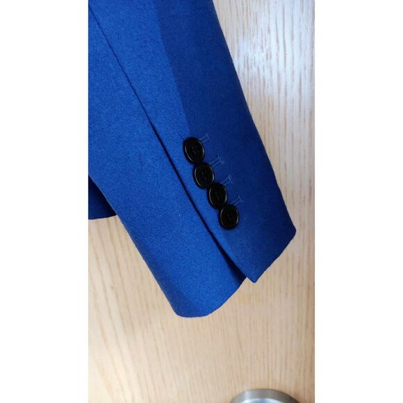 Talbots Wool Blazer Royal Blue Womens Size 8P Career Business Casual - Picture 5 of 10